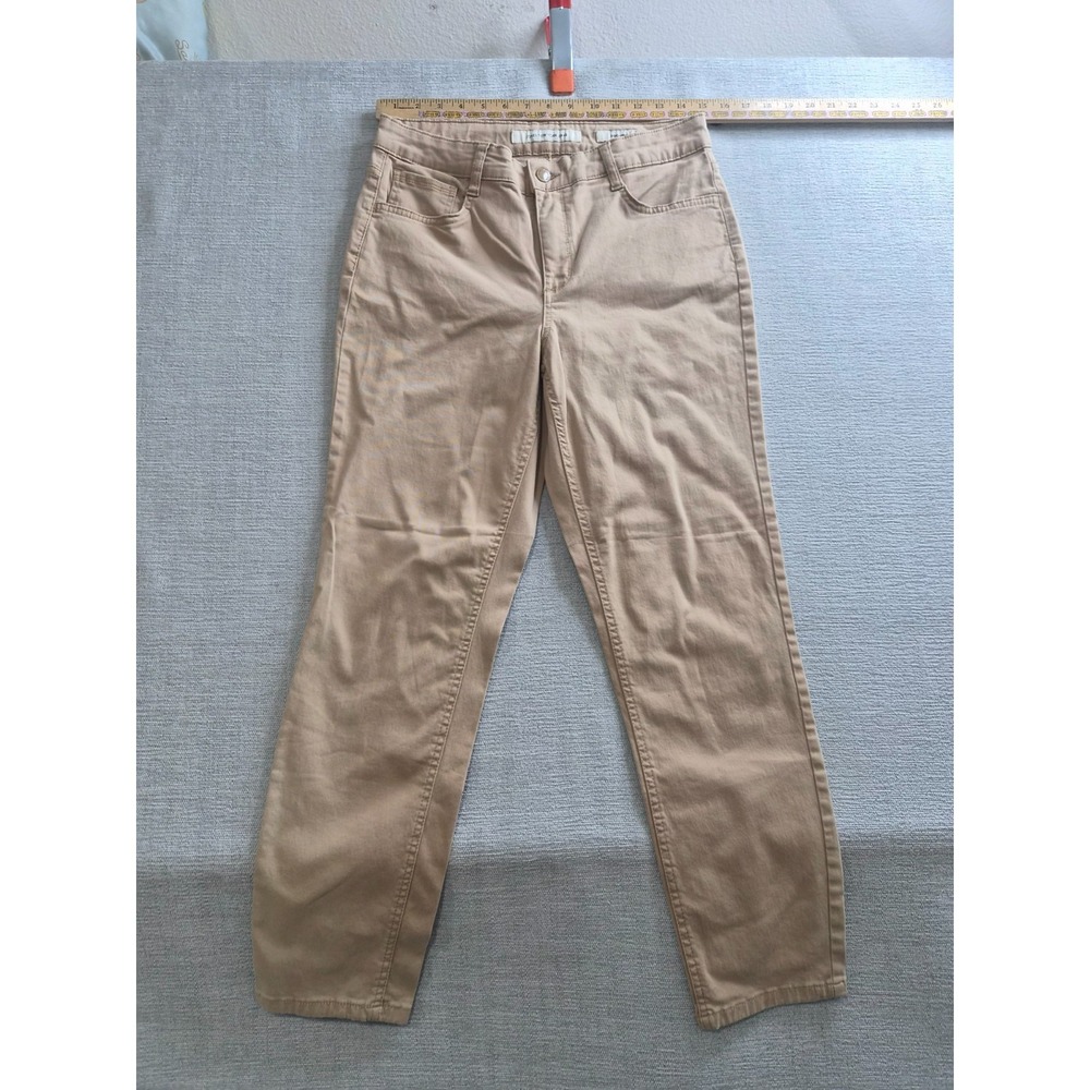 Jones New York Soho Ankle Jeans Womens 10 Beige Cotton Stretch Secret Slimming